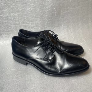 $395 To Boot New York Ivins Men's Size 10.5 Plain Toe Derby Black Italy Made